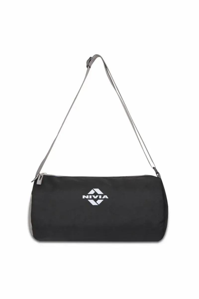 Nivia Duffle Gym Bags, Sports & Fitness Bag (Black/Grey) - Medium