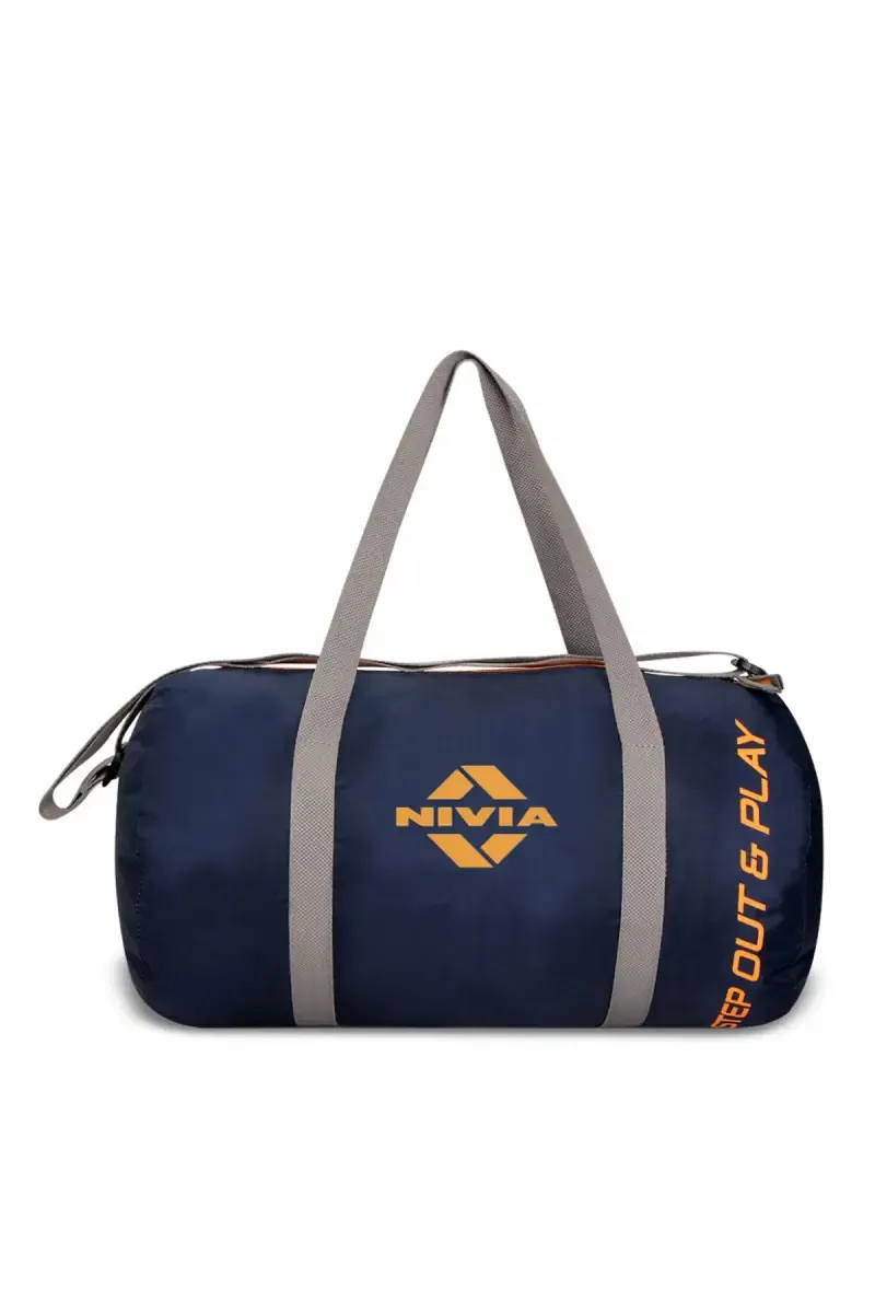 Nivia Enfold  Round Duffle Bags for Gym and Travel (Navy) - Medium 