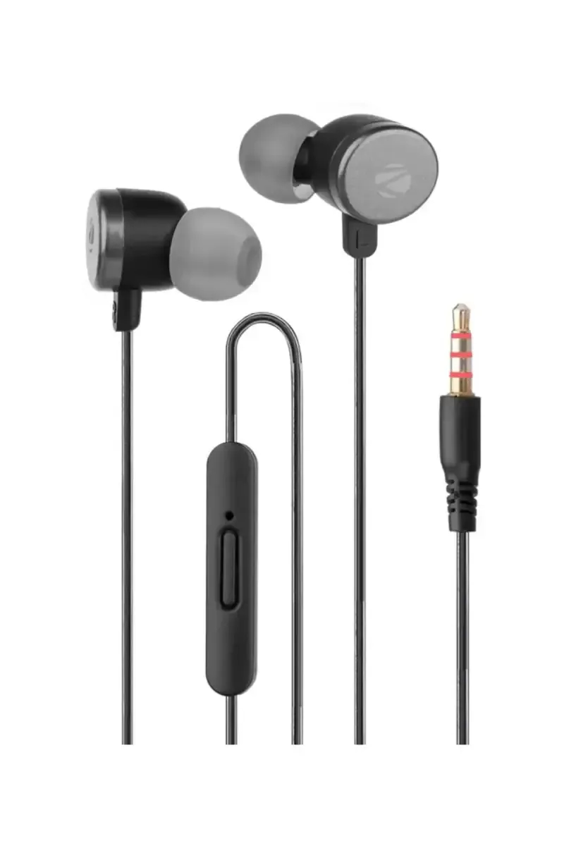 Zebronics Bloom 3.5mm In Ear Wired Earphone with Mic, 10mm Drivers, In Line Mic (Black & Metal Gray)