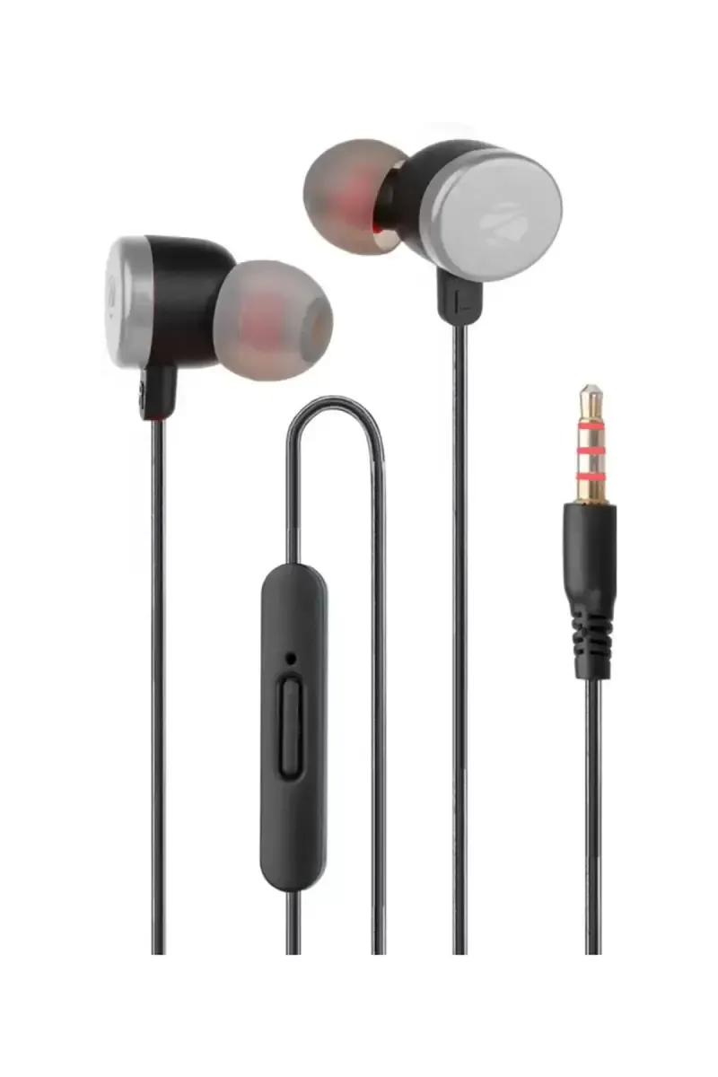 Zebronics Bloom 3.5mm In Ear Wired Earphone with Mic, 10mm Drivers, In Line Mic (Black & Silver)
