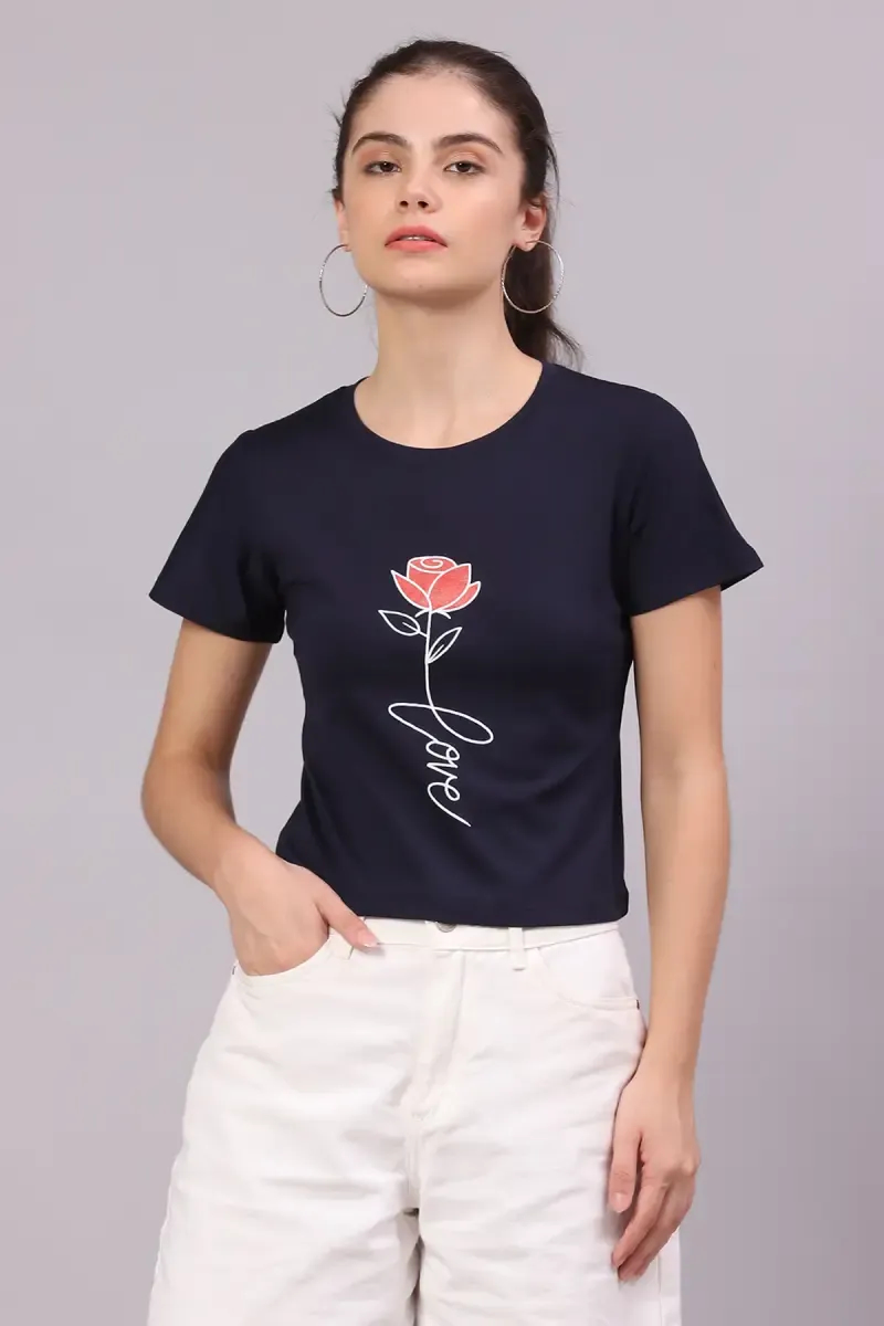 Lycra Printed T-Shirt for Women