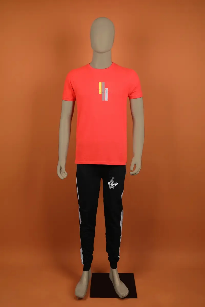 Men's Cotton Solid T-shirt with Placement Print