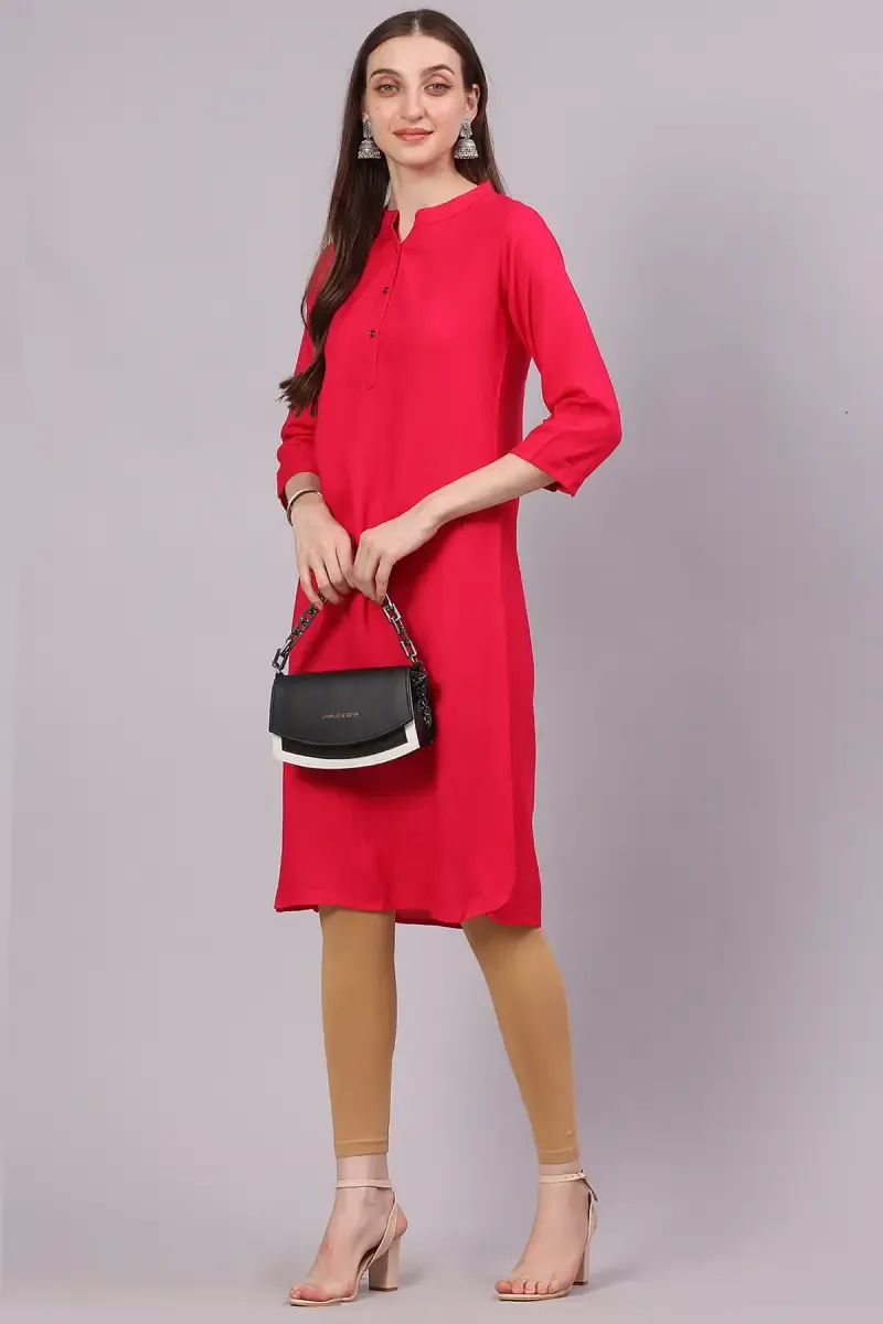 Rayon Solid Kurti for Women