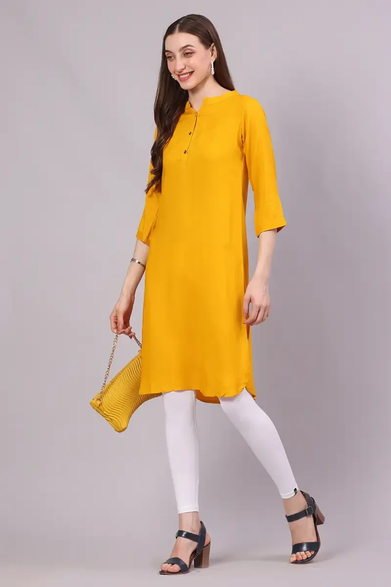 Rayon Solid Kurti for Women