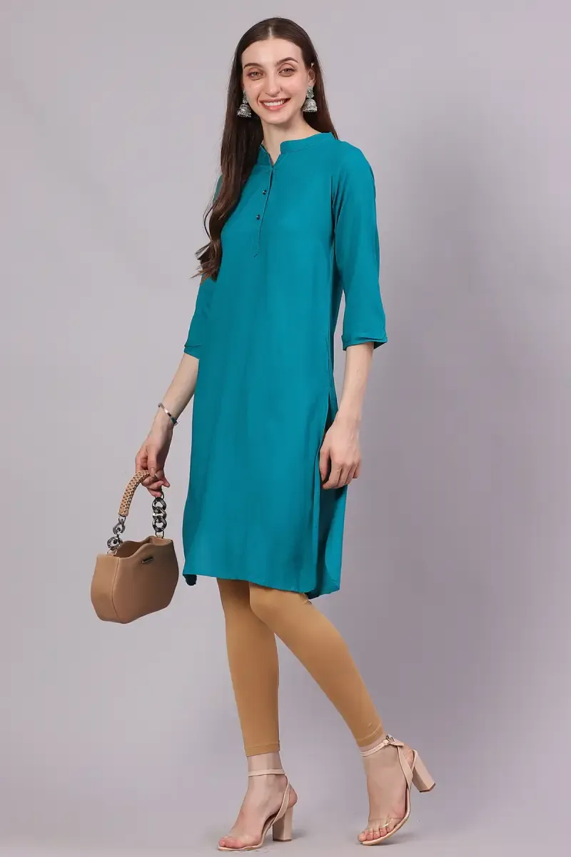 Rayon Solid Kurti for Women