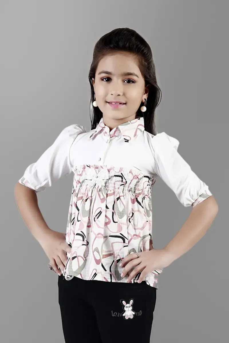 Girl's Georgette Abstract Print Tops (5 - 17 Yrs)