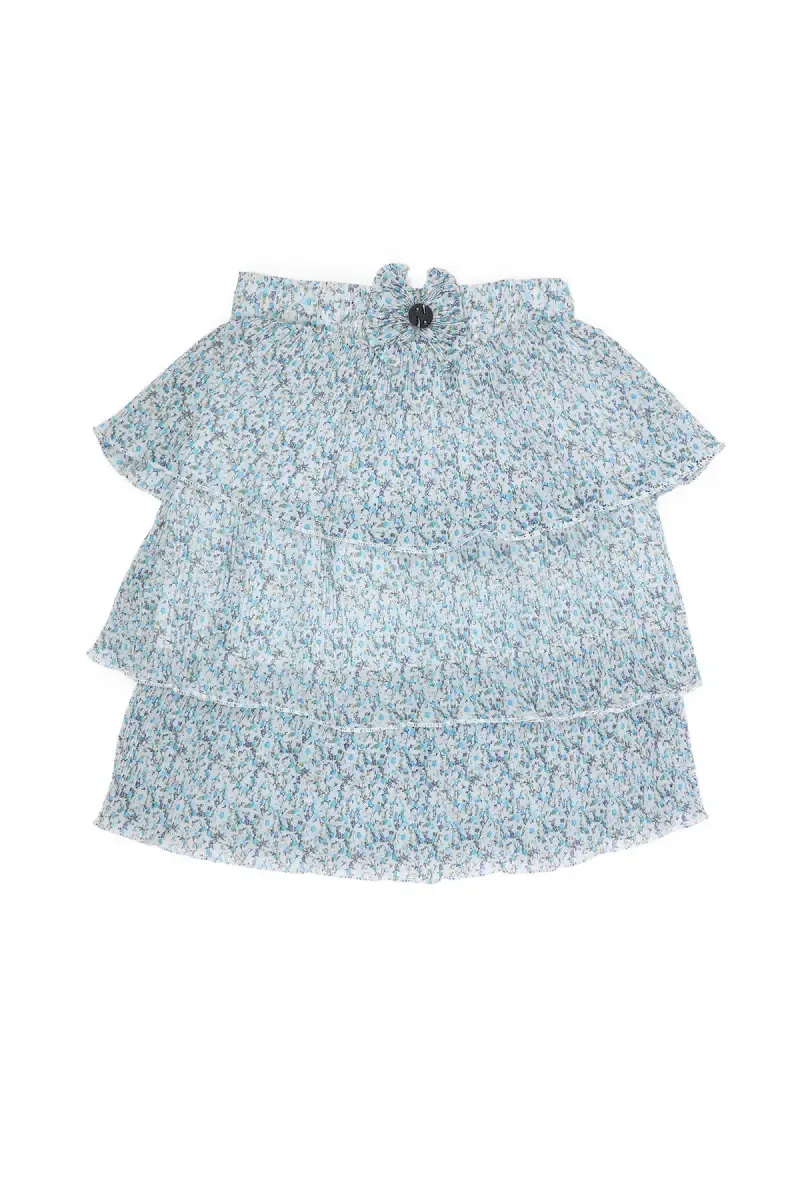 Girls Georgette Printed Tiered Skirt