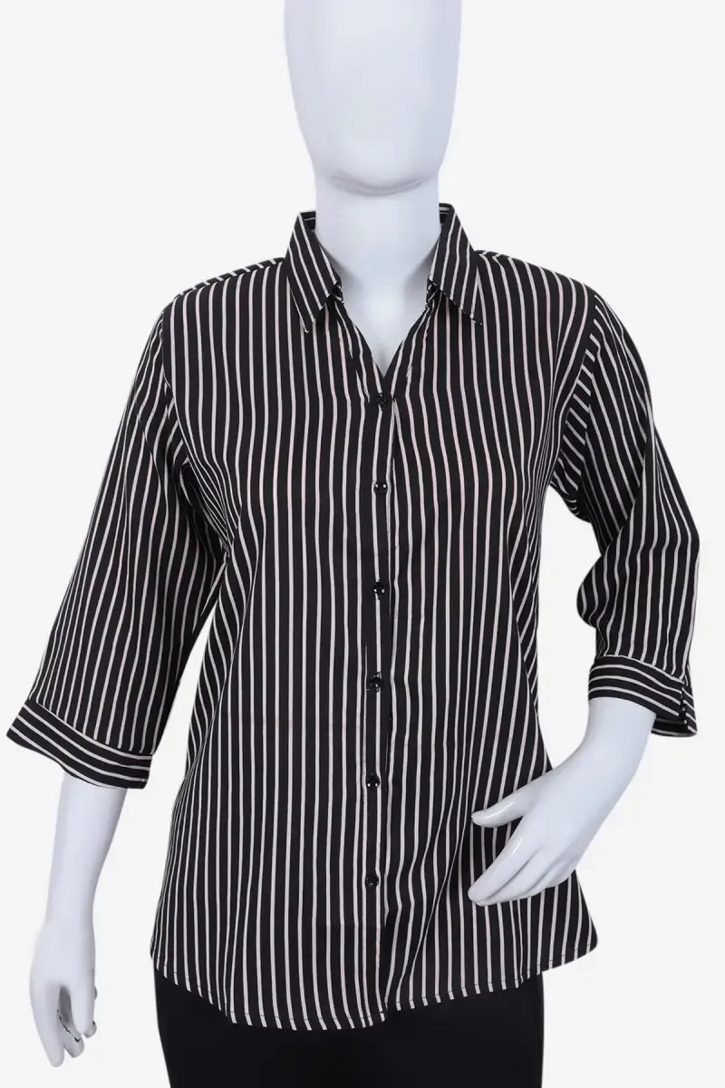 Georgette Striped Shirt for Women