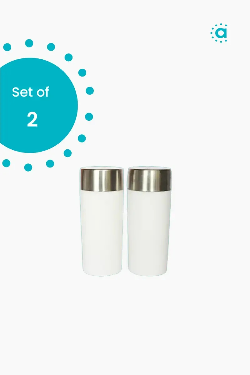 All Time Plastic & Stainless Steel Salt Pepper Shakers, Set of 2 - 70ml (Each)