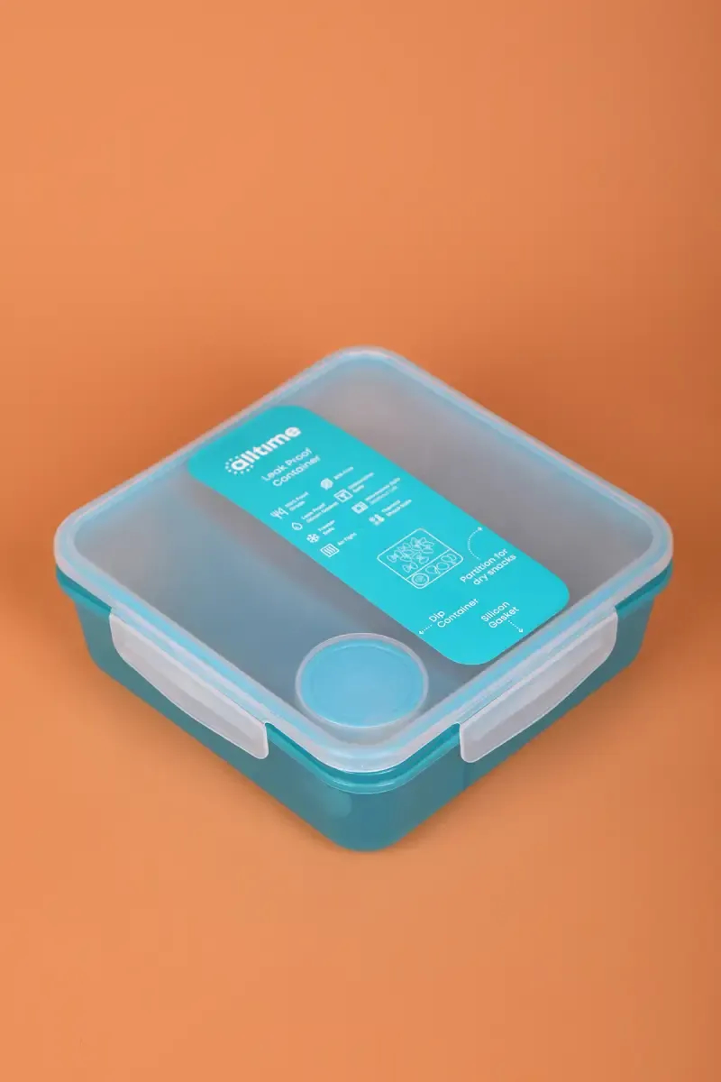 All Time Plastic Salad Lunch Box with Dip Container - 1450ml