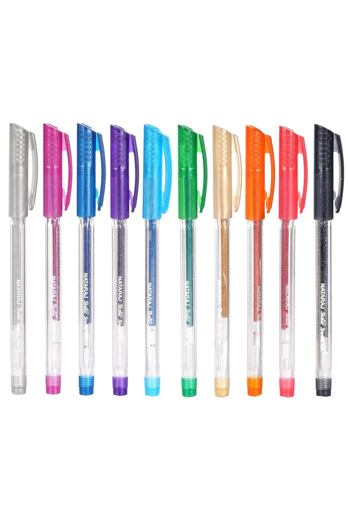 Nataraj Skater Colorful Sparkle Gel Pens - Pack of 10