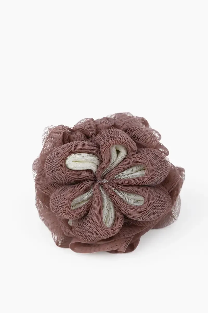 Vivin Flower Shape Bath Shower Sponge Pouf Loofahs (Brown) - Pack of 1