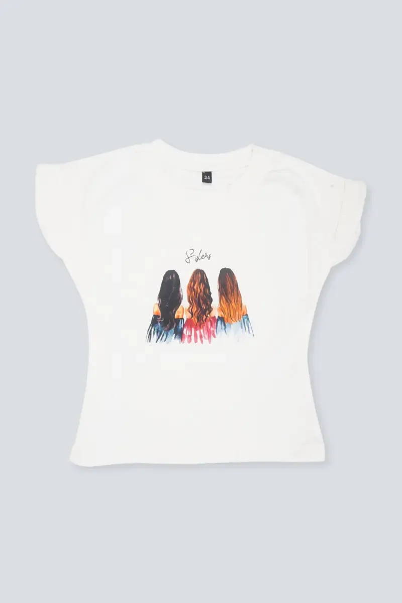 Lycra Printed Casual T-Shirt for Girls