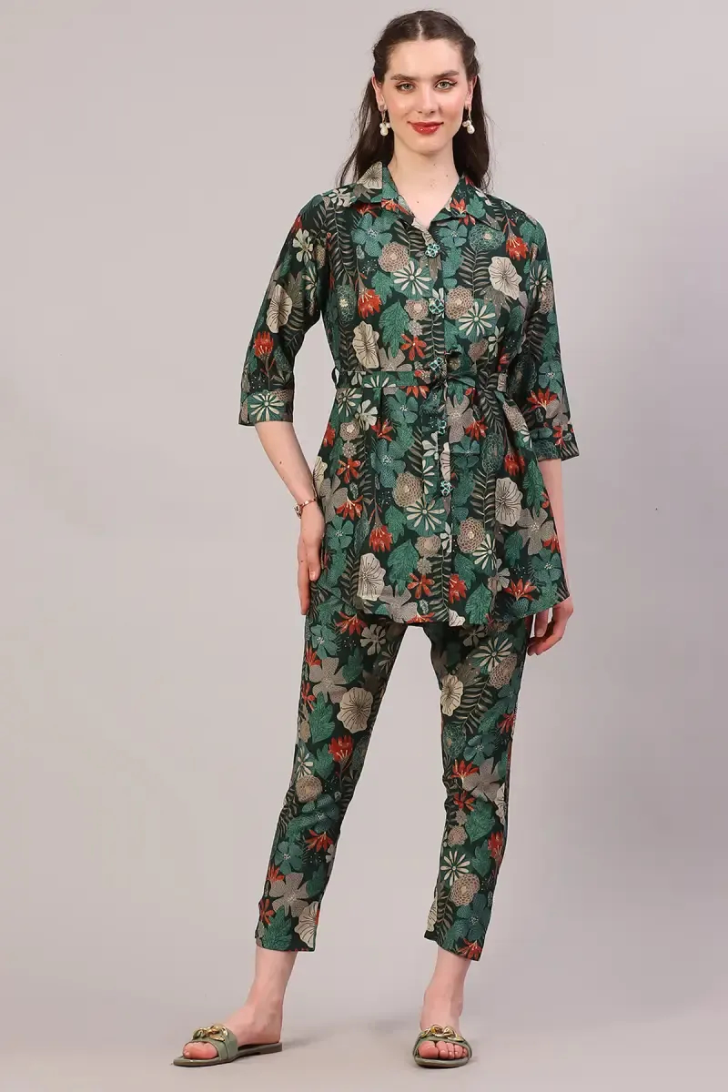 Polyester Printed Co-ord Set for Women 