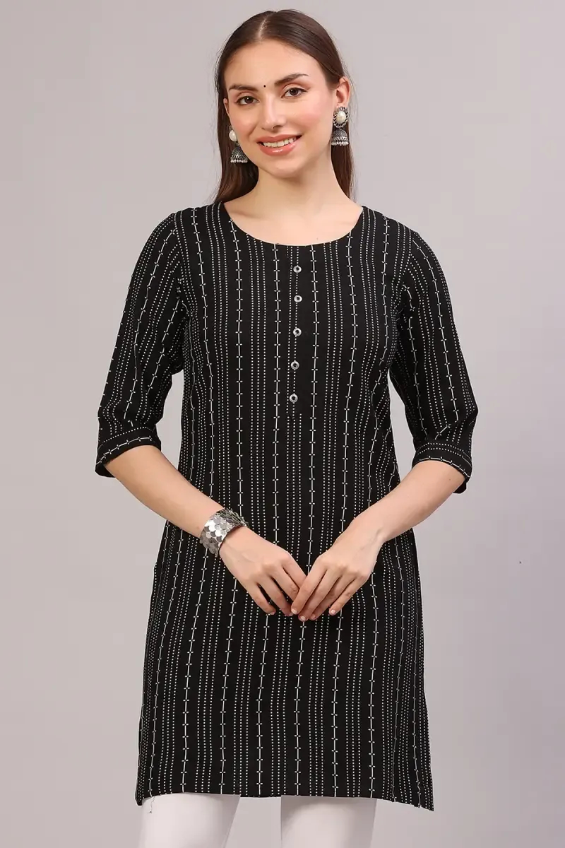Rayon Striped Kurti for Women 