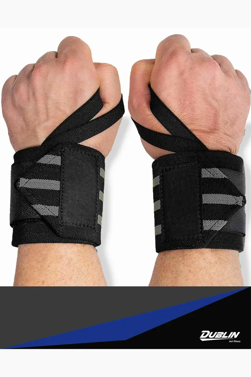 Dublin Weight Lifting Strap With Thumb (Black, Grey pack of 1)