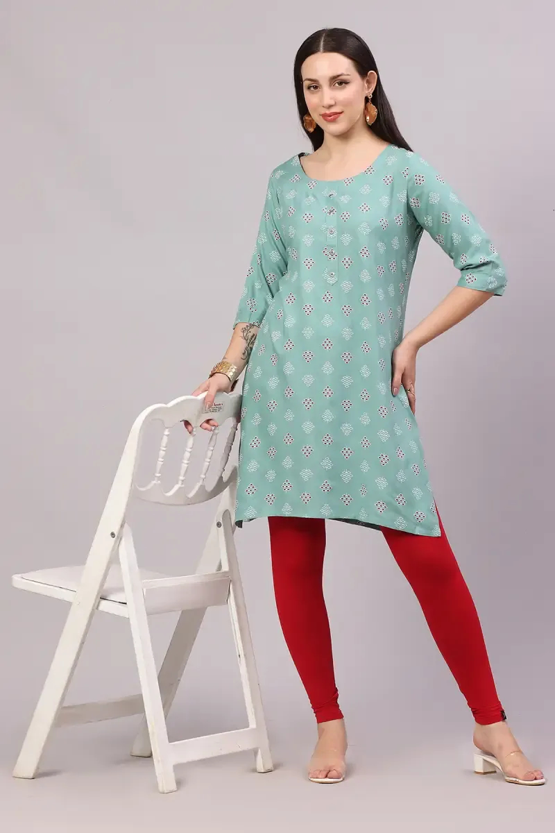 Rayon Printed Kurti for Women