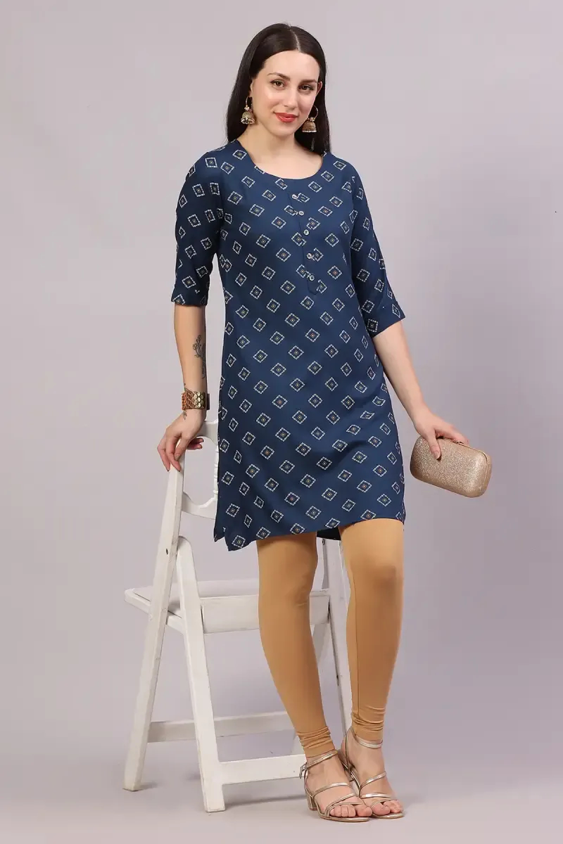 Rayon Printed Kurti for Women 