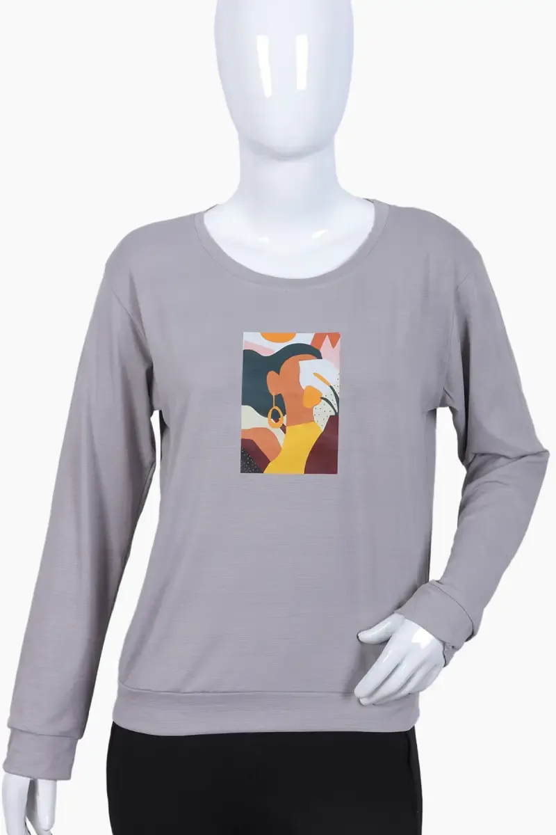 Lycra Graphic Printed T-Shirt for Women