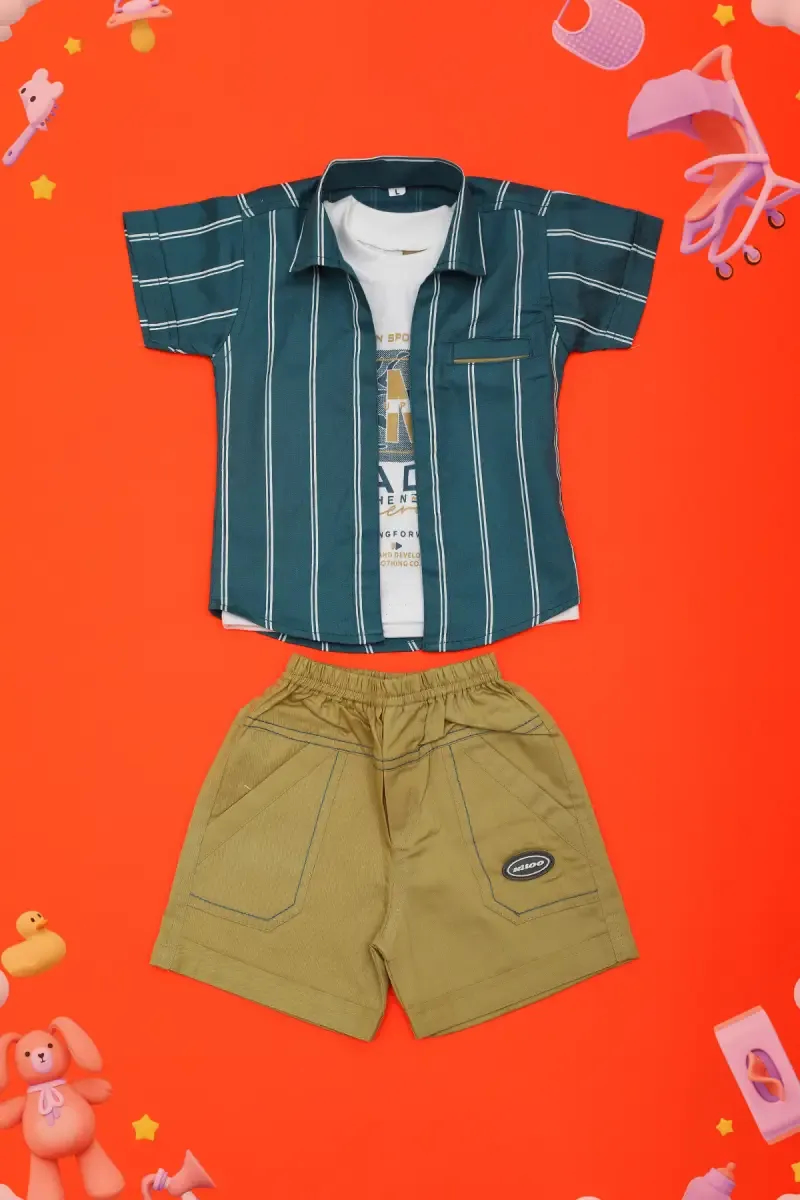 Baby Boy's Cotton Printed Clothing Set (3-Pcs Set)