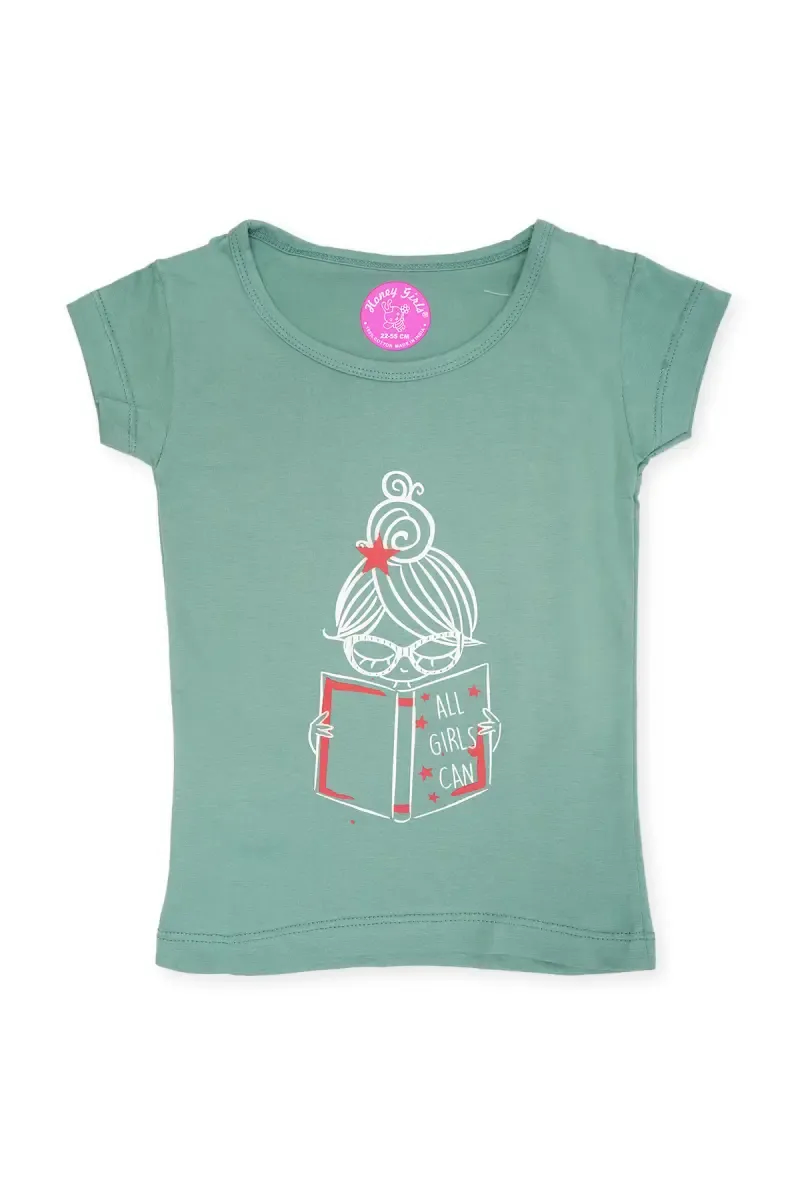 Cotton Blend Regular Fit T-Shirt for Girls
