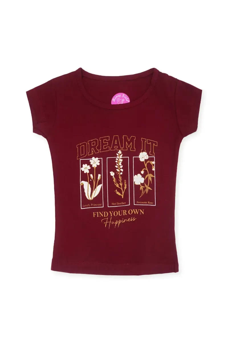 Printed Round Neck T-Shirt for Girls