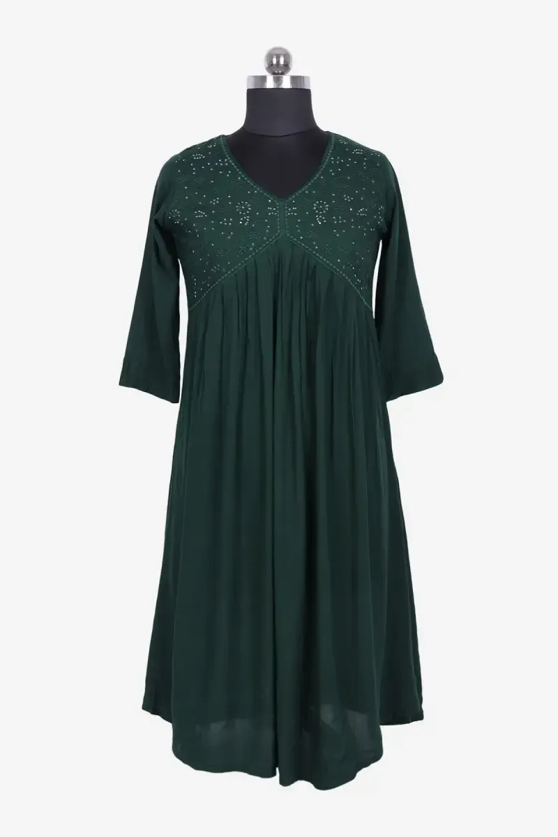 Rayon Solid Kurti for Women