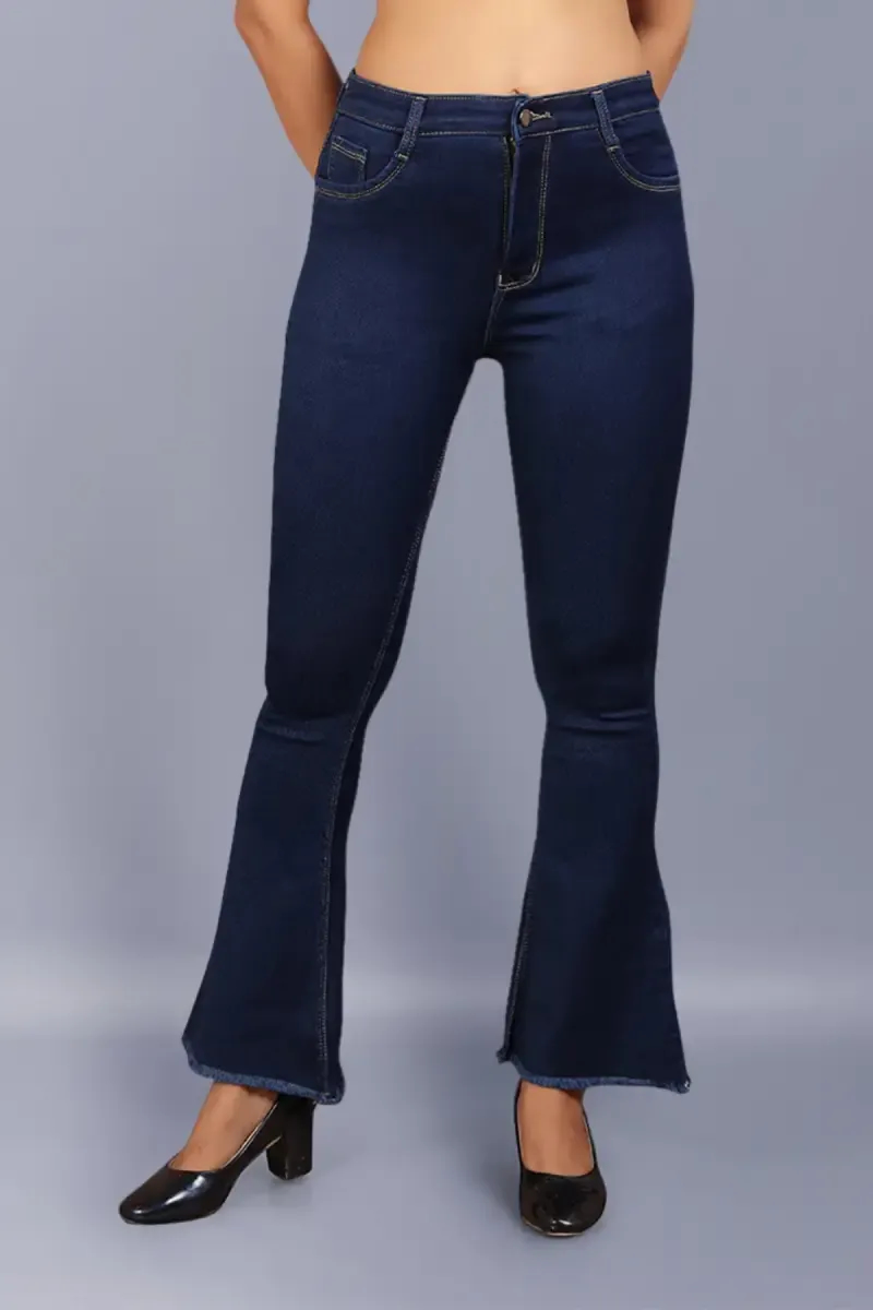 Denim Wide Leg High-Rise Jeans for Women