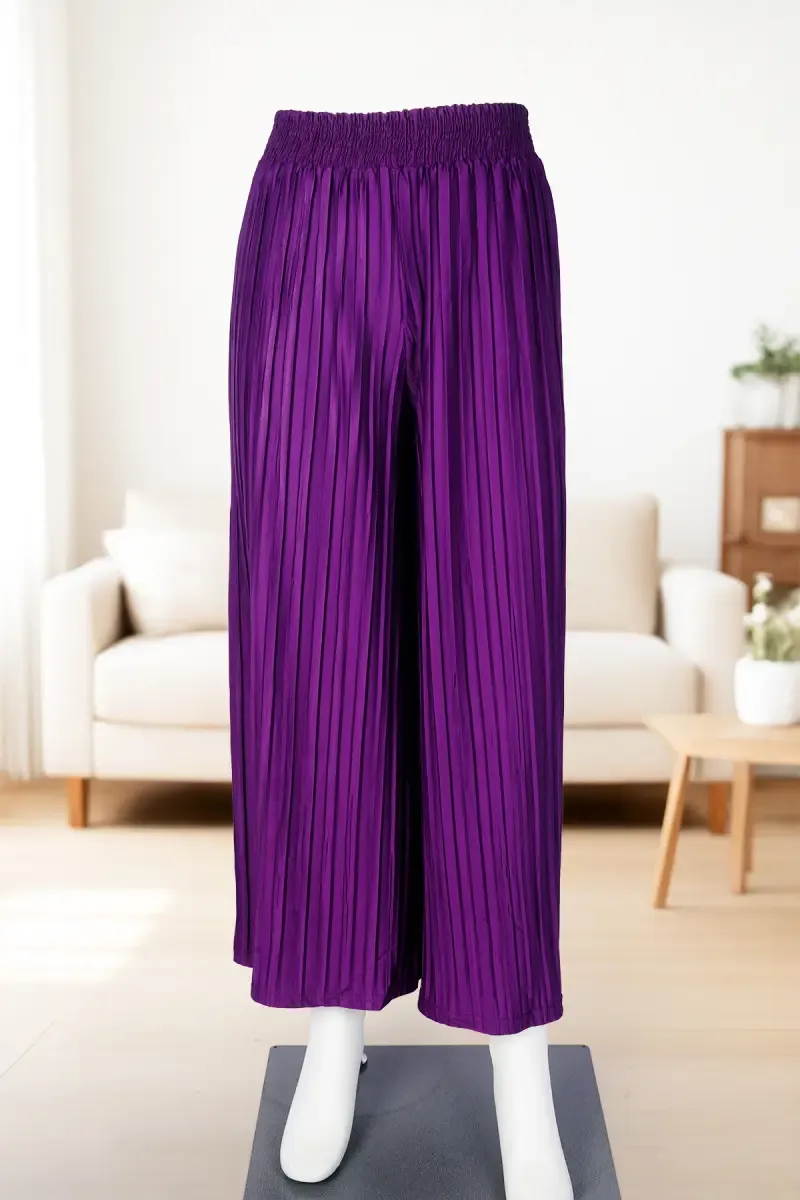 Polyester Solid Palazzos for Women 