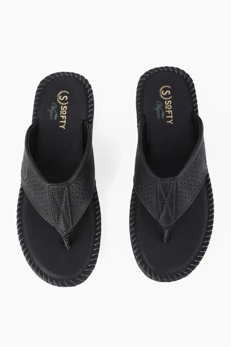 Casual Synthetic Leather Slip-On Slippers for Men