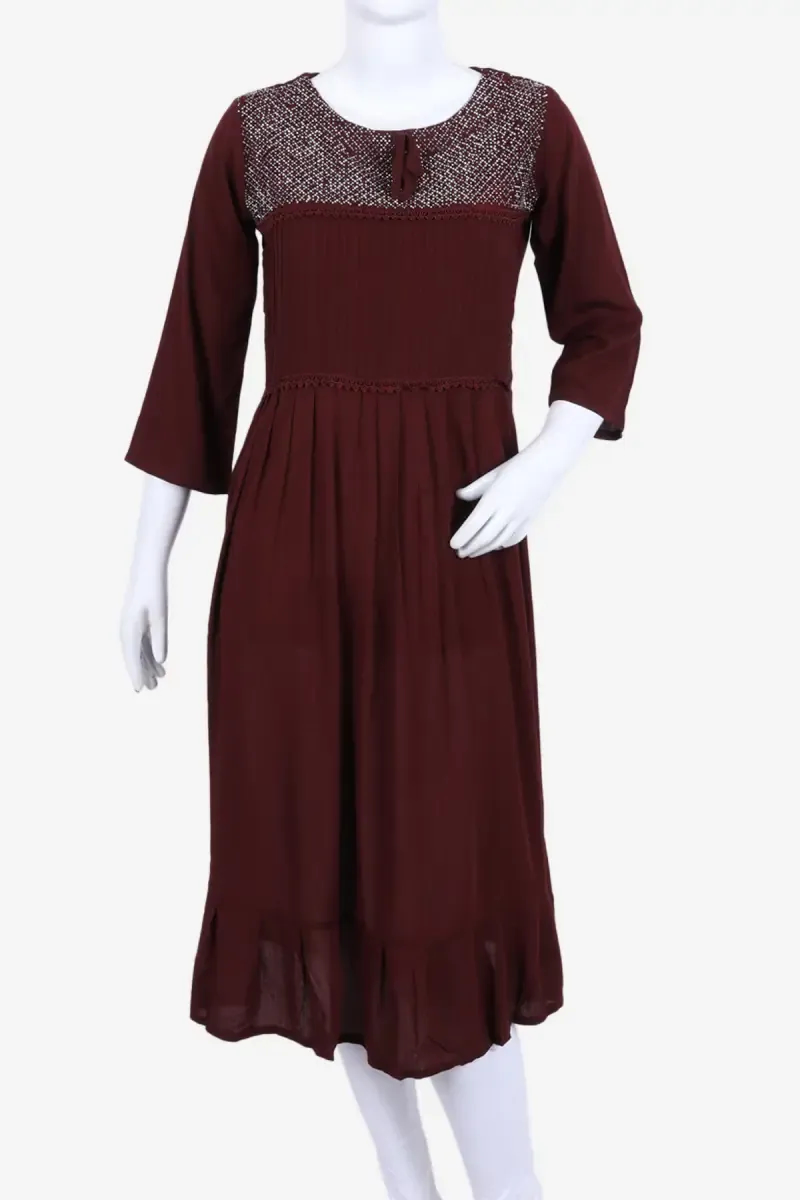 Cotton Blend Solid Kurti for Women