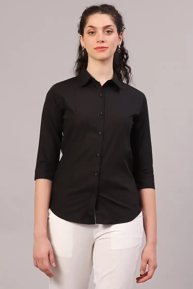 Polyester Solid Shirt for Women