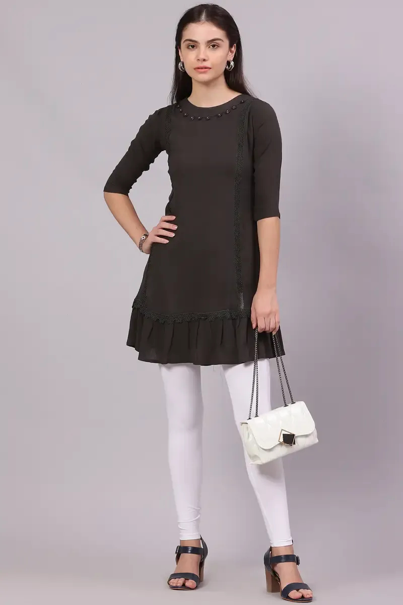 Cotton Blend Solid Top for Women