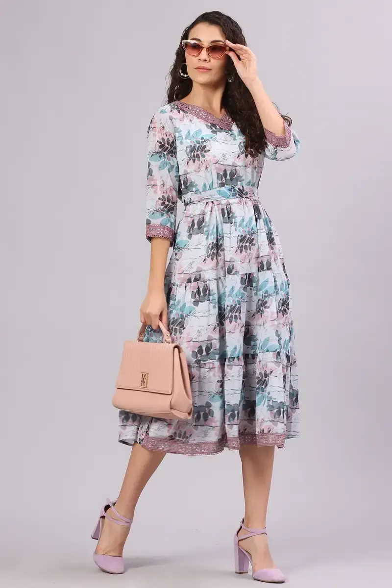 Georgette Printed Dress for Women 