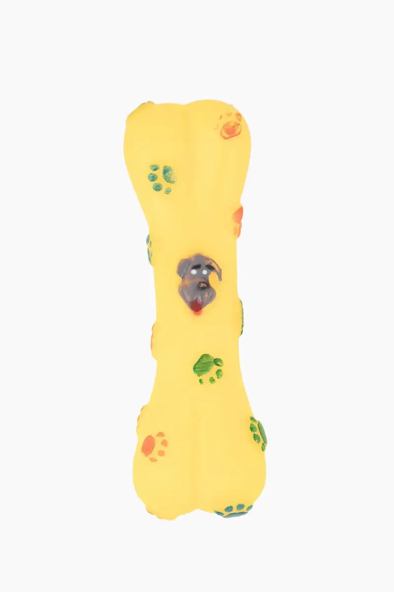Canine Squeeky Bone Toy For Dogs (Yellow) - Small