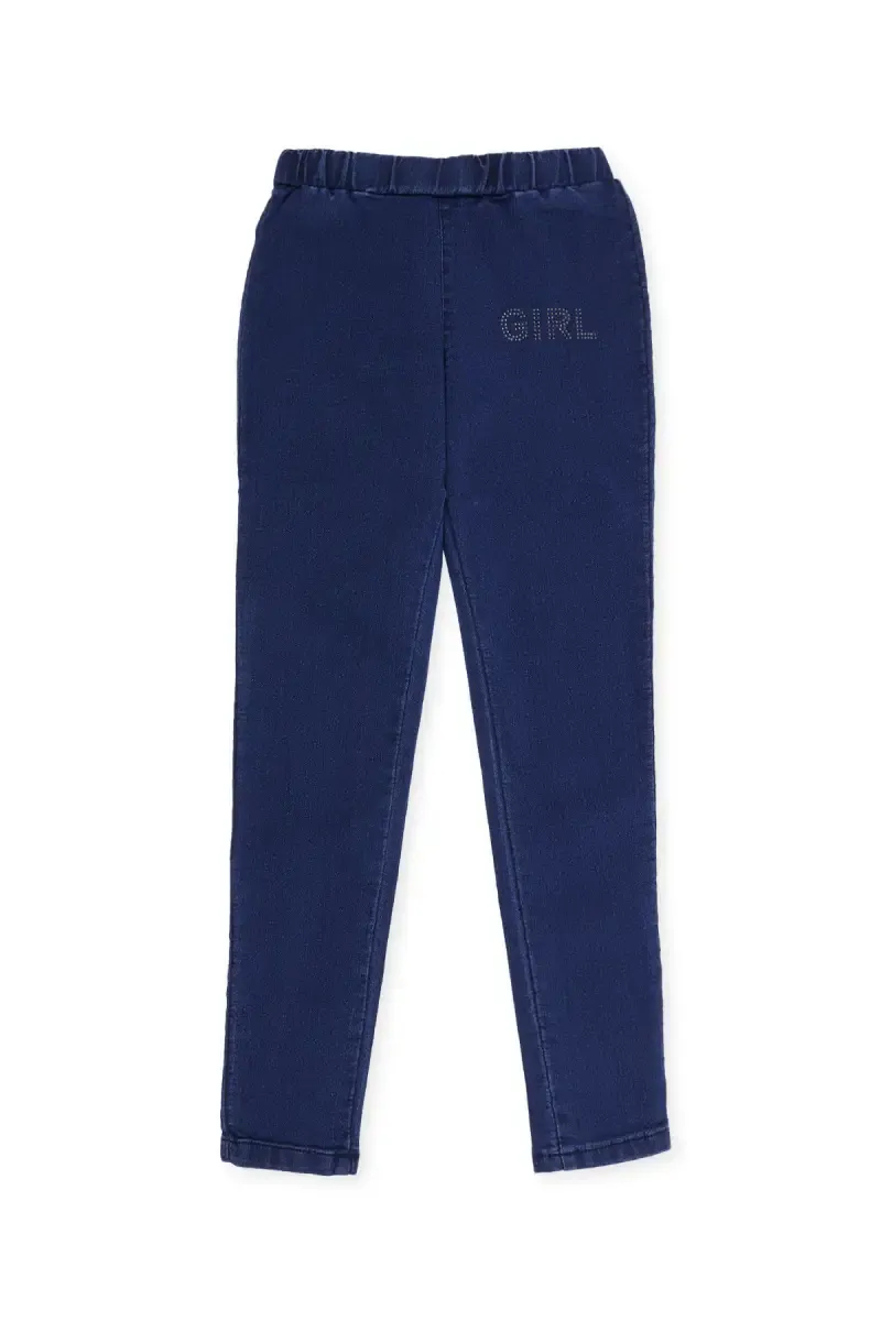 Girl's Denim Solid Stretchable Jeggings