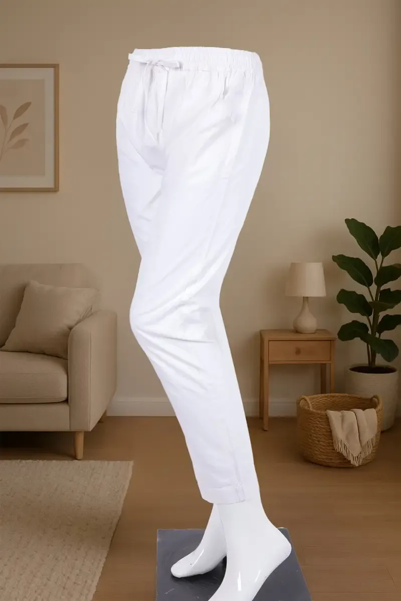 Cotton Blend Solid Kurti Pant for Women