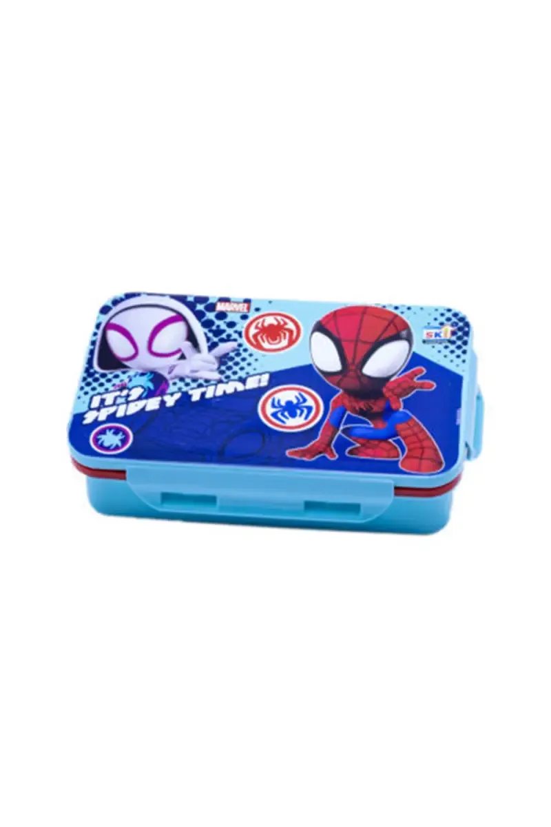 SKI Plastic & Stainless Steel Spiderman Lunch Box Set- 650ml