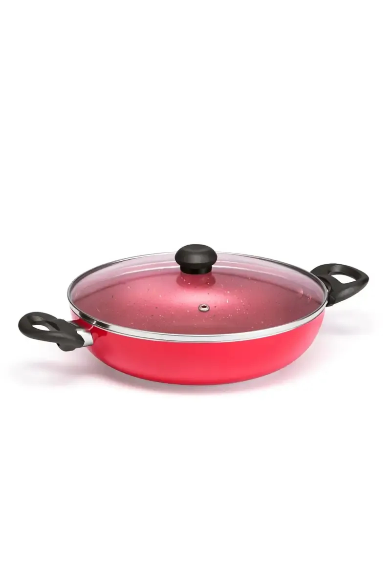 Butterfly Aluminium Coral DLX Granite Non Stick Kadai with Glass Lid - 1800ml/240mm