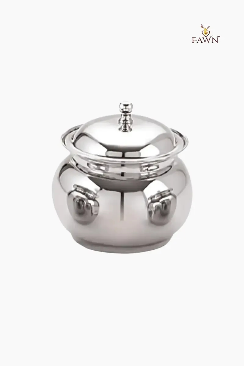 Fawn Stainless Steel Taj Ghee Pot with Lid - 400ml