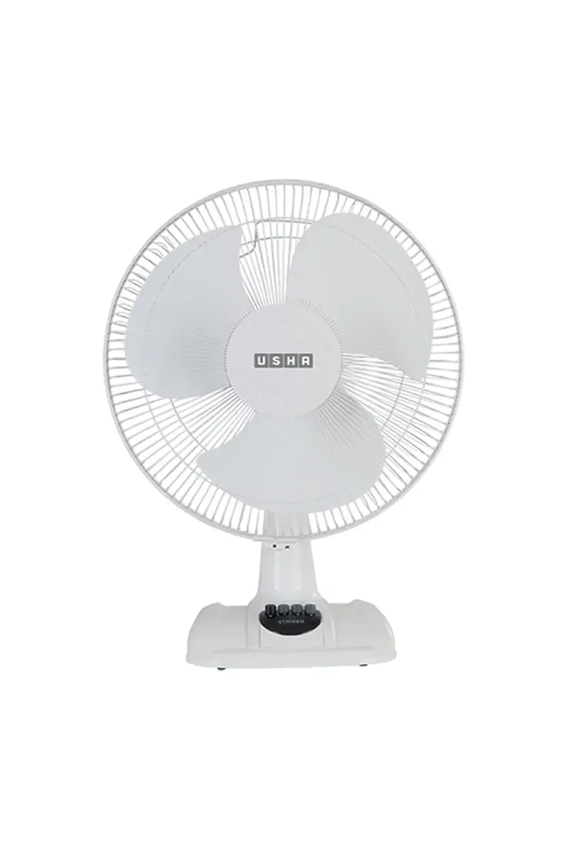 Usha Striker Hi Speed 400mm Ultra High Speed 3 Blade Table Fan (White)