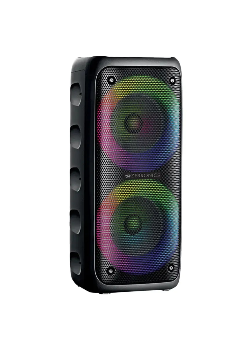 Zebronics Barrel 200 40 W Portable Bluetooth Wireless Party Speaker with RGB Light, Wired Mic, Mobile Stand (Black)