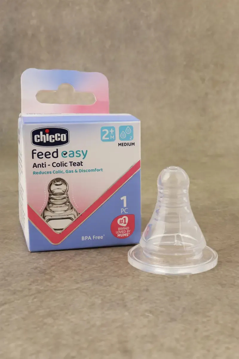 Chicco Feed Easy Medium Flow Teat - (Transparent)