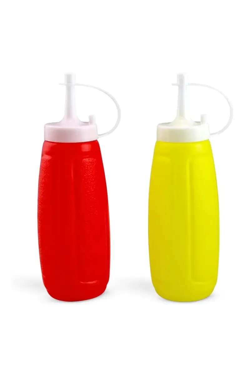 Plastic Ketchup & Mustard sauce Bottle, Set of 2 - 300ml (each)