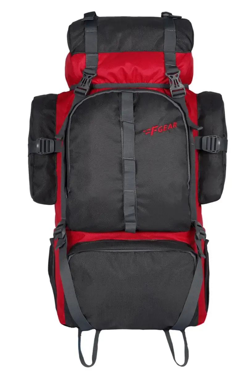 Otto Grey Red Trekking Rucksack for Unisex - 58L 