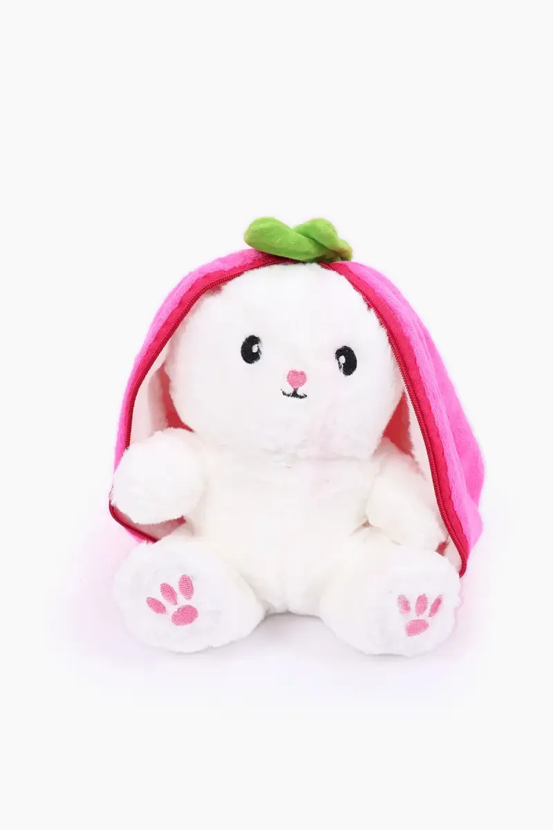 Reversible Bunny Plush Toy With Zipper Closure-30 Cm