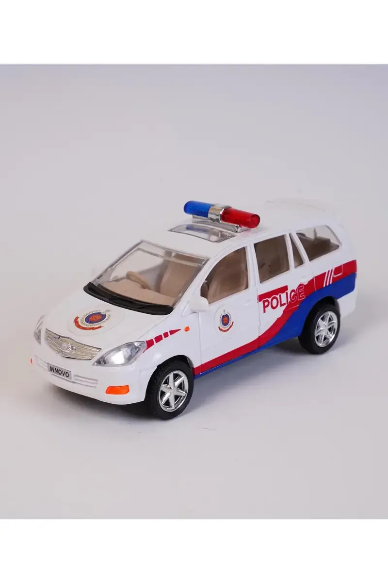 Innovo Police Chase Pull Back Car Toy (White) 