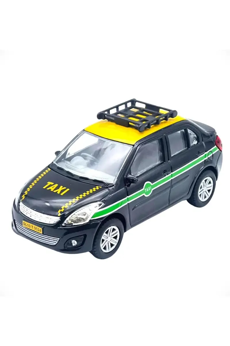 Urban Taxi Twin Tone Cab Pull Back Action Toy (Black) 