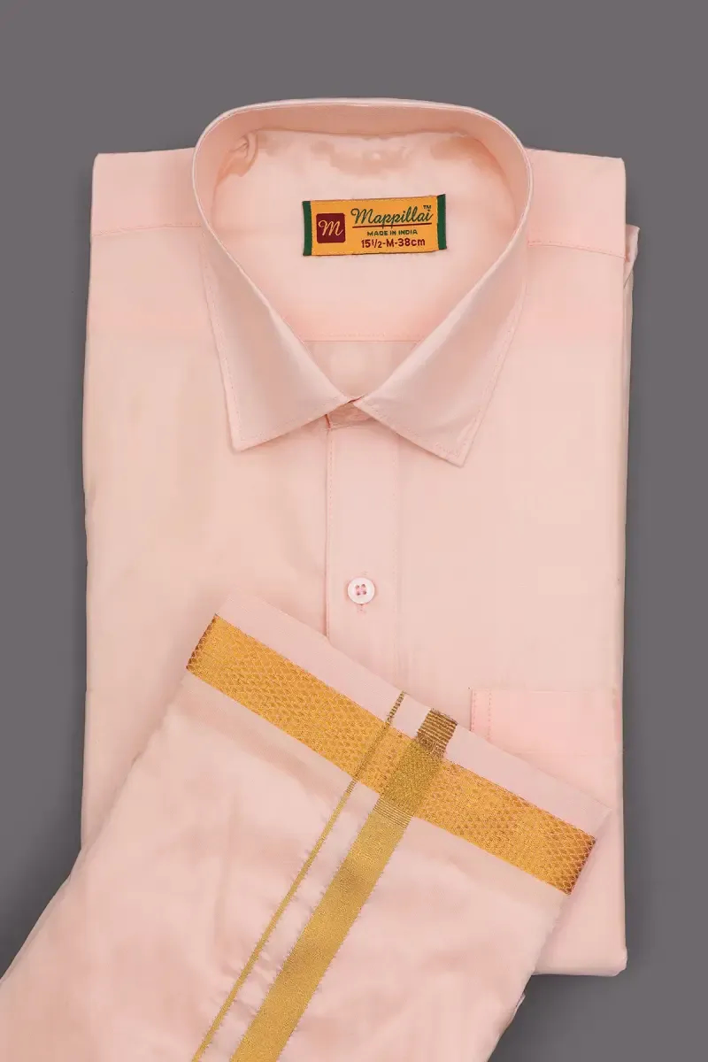 Men's Art Silk Shirt with Dhoti Set (2-Pcs Set)
