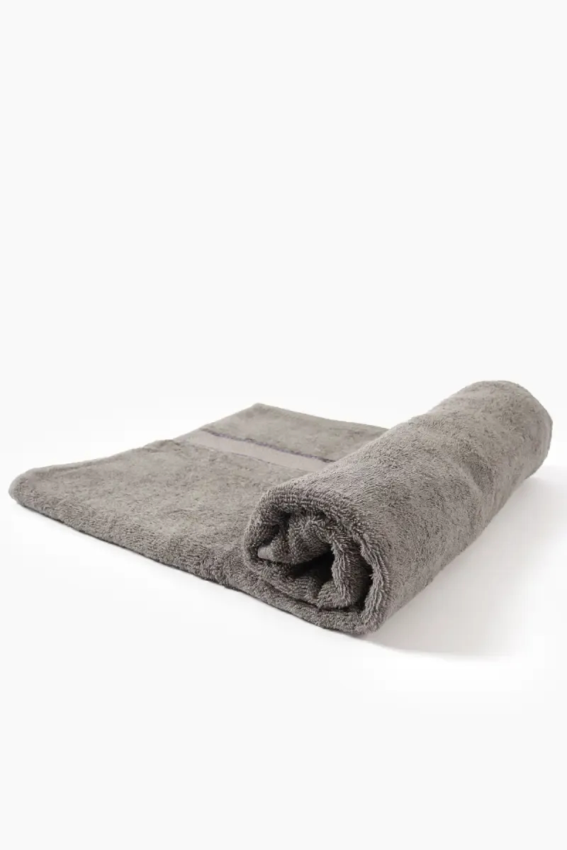 Turkish Cotton Bath Towel, 1 Pc - 75 x 150 Cm (Grey) (Leaf Dew)